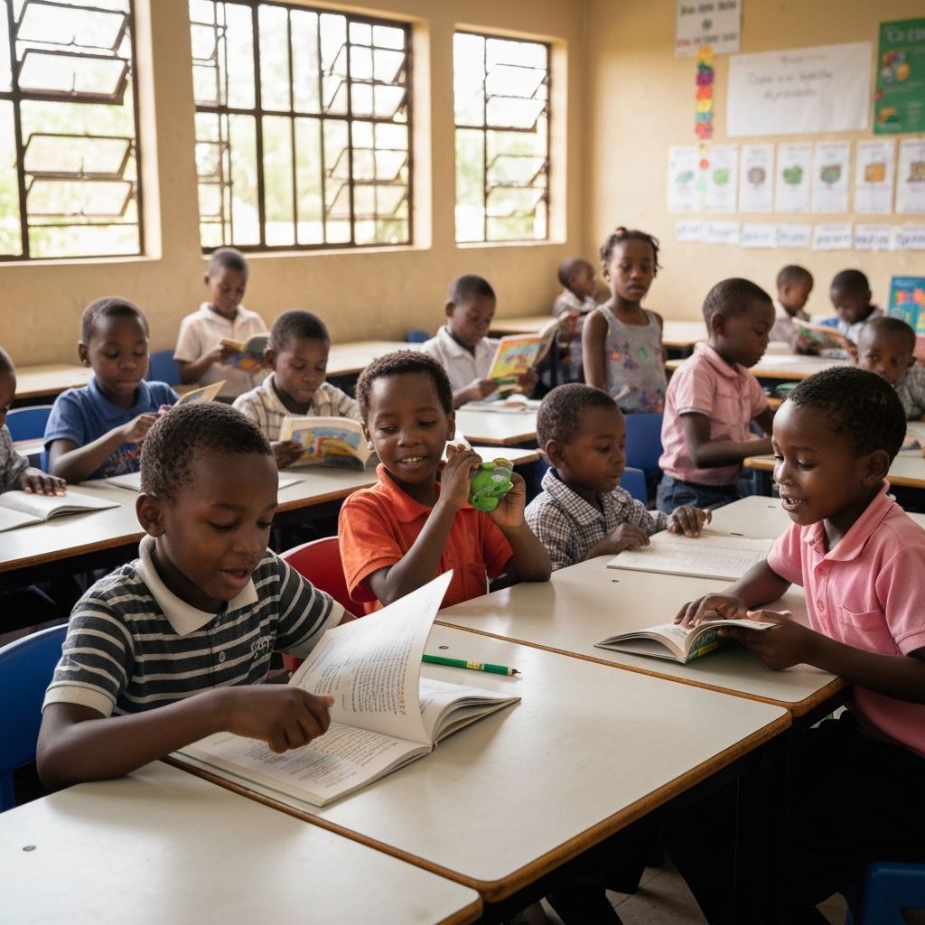 African children in classroom activities